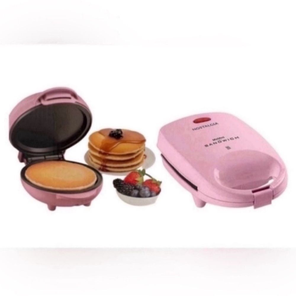 New set of MyMini pink Griddle  And Mini Personal Sandwich Maker Bundle